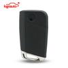 Kigoauto 5G0 959 753 AB Flip Remote Key Shell 3 Button HU162 / HU66 for VW Golf 7 2013 2014