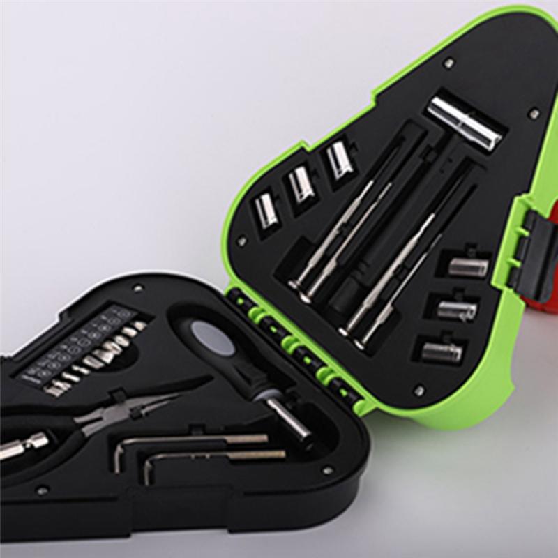 ABBP-Magnetic Screwdriver Set, 26-In-1 Portable Carbon Steel Screwdriver Set Repair Tool Kit With Led Light