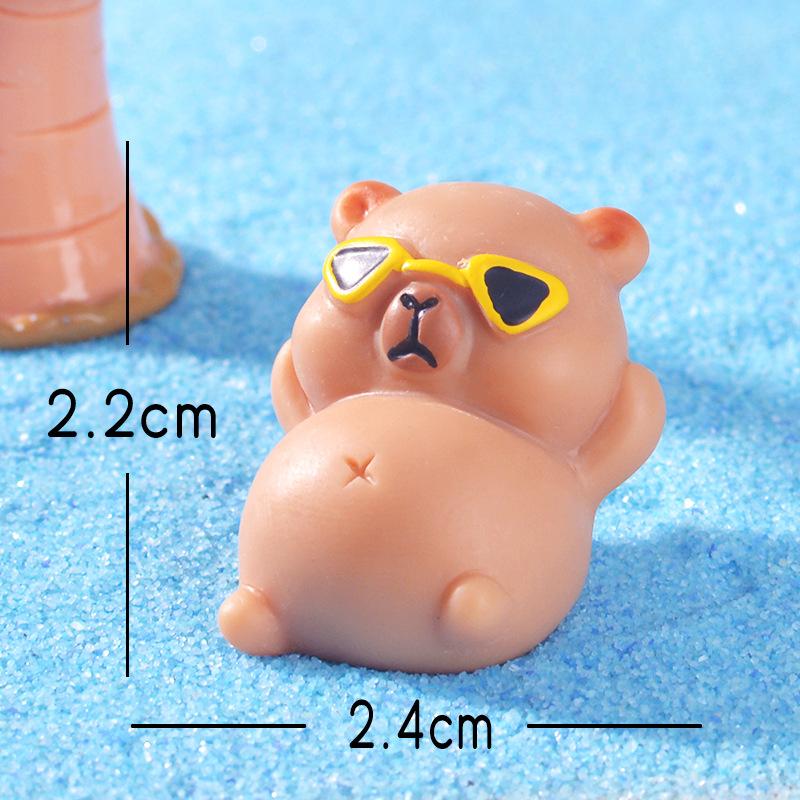 Ornamental Garden Resin Small OrnamentsSummer Capybaras Fish Tanks Aquarium Decoration Accessories