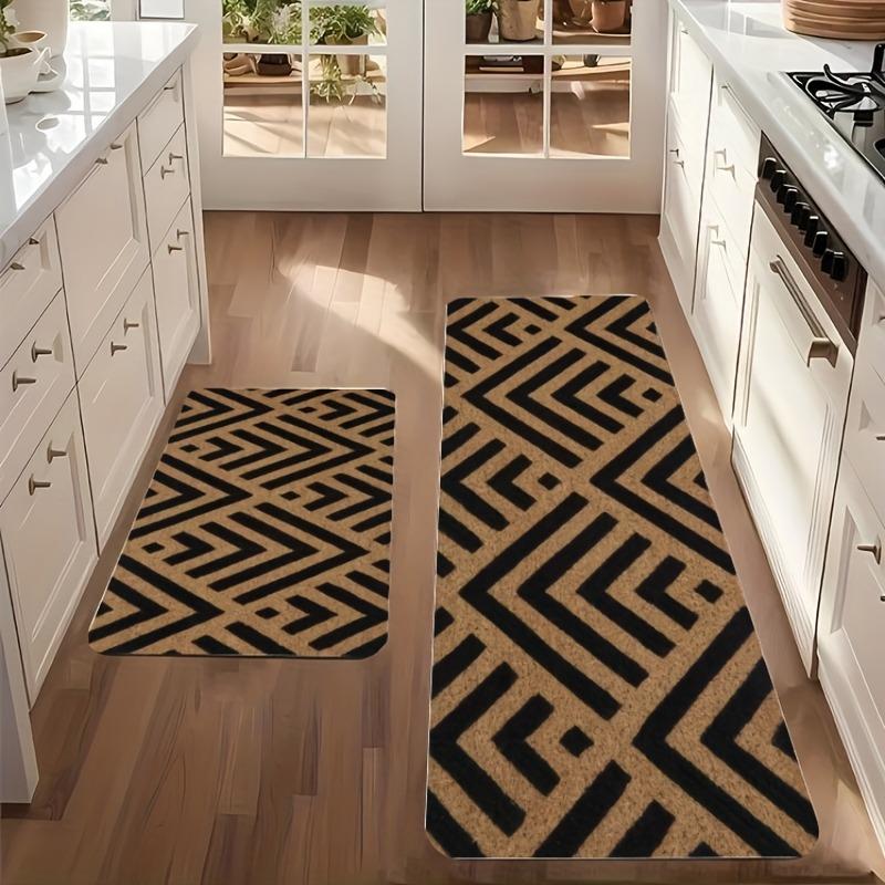 1PC Modular Flow Pattern Kitchen Rug Non-Slip Door Mat Pop Design Bathroom Rug Bath Mat Carpet for Home Sink Laundry Ecoreeree