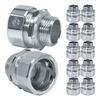 10PCS Steel Conduit Fittings with Spring Lock Easy Installation No Thread Designs Spring Lock set for Hard Metal Pipe