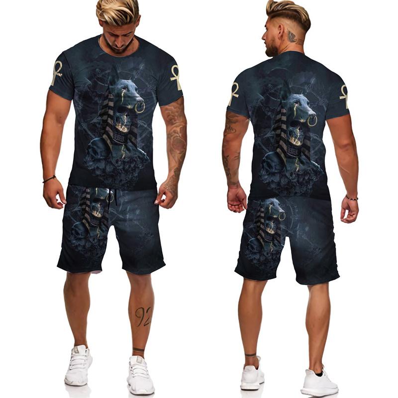 Vechiul Horus Zeul Egiptean Ochiul Egiptului Faraon Imprimare 3D Tricouri/Short/Costume Hip Hop Îmbrăcăminte Streetwear Unisex Seturi 2 piese