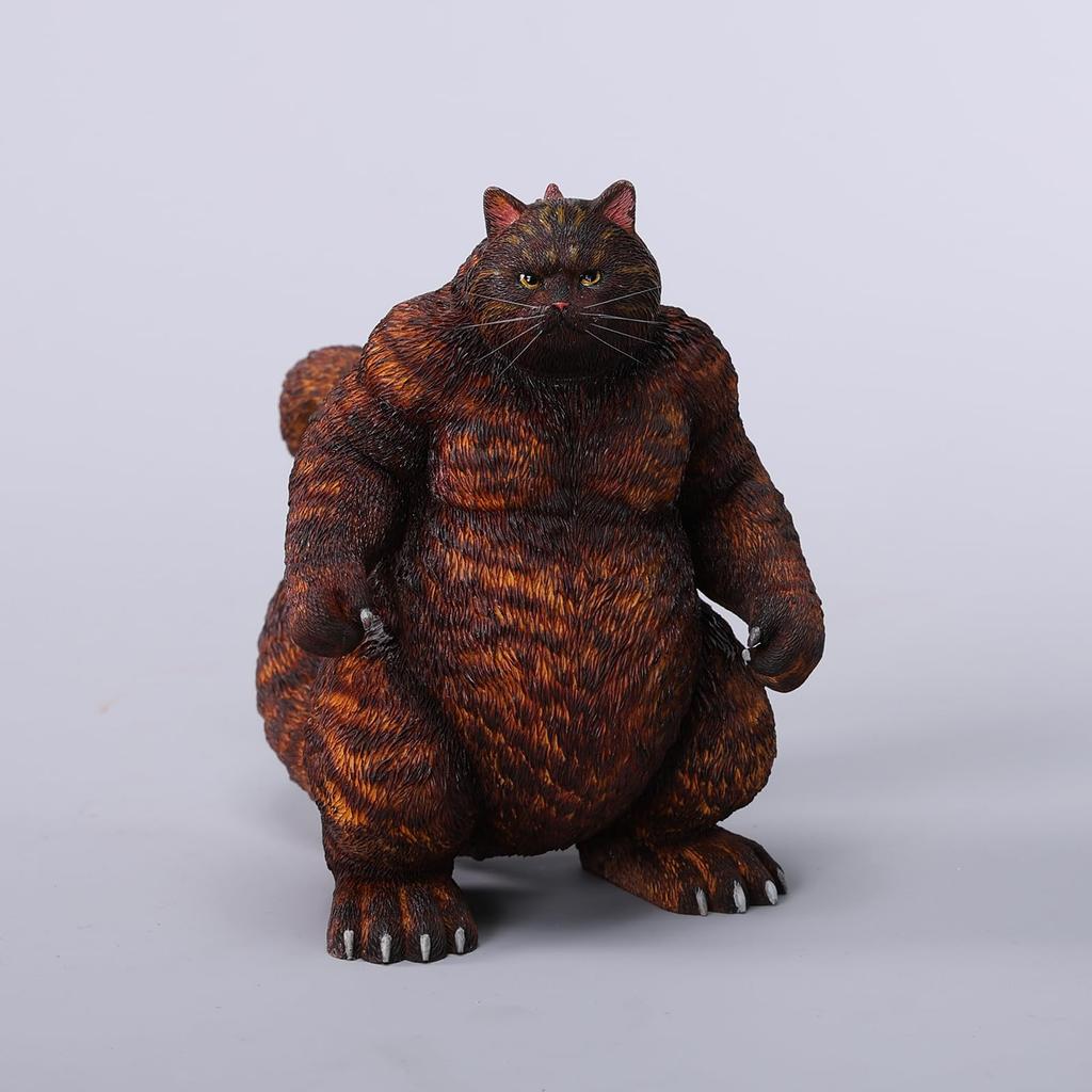 JXK Gojinyan Figurka Kota Statua Kot Kot Miłośnik Kotów Model Żywiczny Dodatek na Biurko Dekoracja Prezent Urodzinowy Malowany Produkt Gotowy (Wydanie drugie)