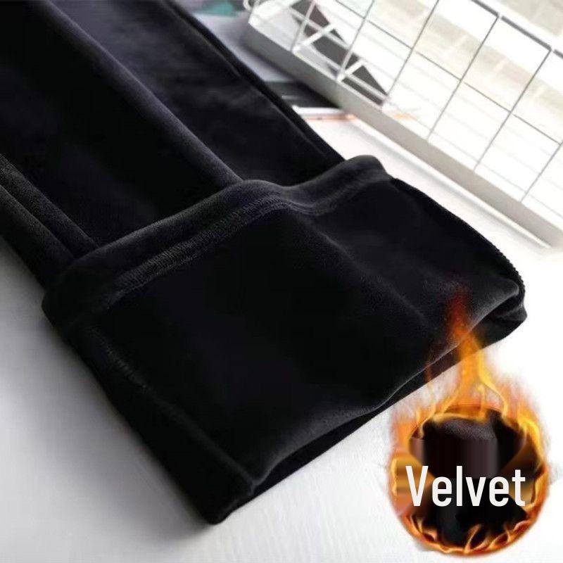 2025 Women's High-Waisted Loose Slim-Fit Velvet Wide-Leg Trousers