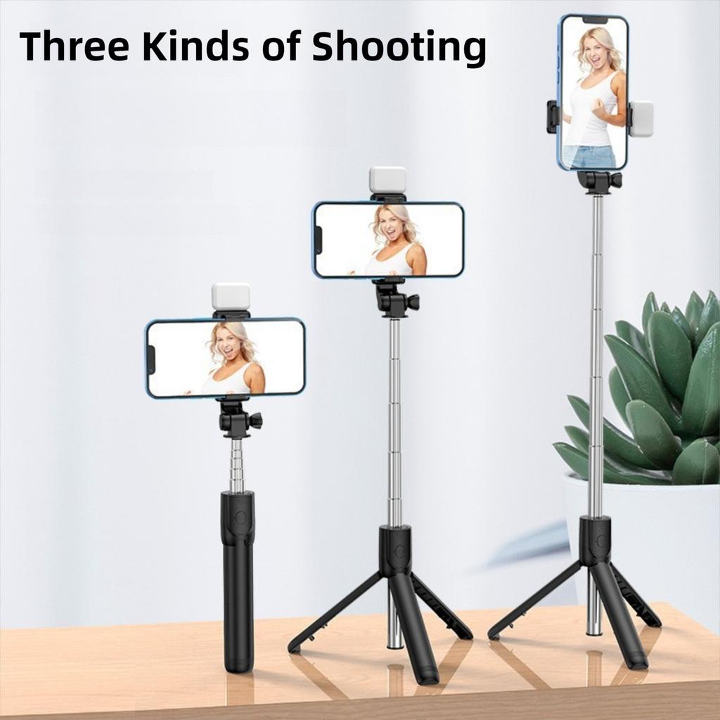 Extendable Tripod with LED Selfie Light Detachable for Ios Android Smartphone Wireless Bluetooth Selfie Stick Tripod with Remote