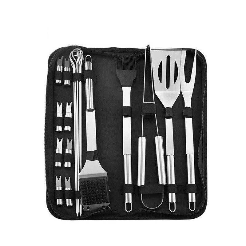 Grilling Bbq 20pcs Accessories Barbecue Grill Cooking Utensil Bbq Tool Kit Set
