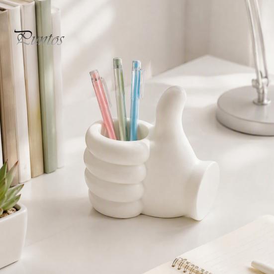 Funny Gesture Pen Stand 3D Printed Thumbs?Up Holder, Shaped Desk Organizer, Creative Durable PLA Stationery Container Pencil Cup, Cute Desktop