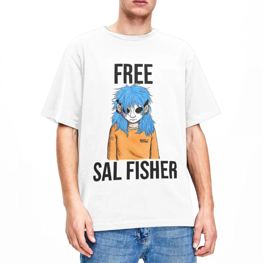 Nyhet Gratis Sal Fisher Sally Face T-skjorte Menn Kvinners Ren Bomull Sallyface T-skjorte Festklær