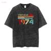 February 1974 Limited Edition Vintage Style Year Of Birth Funny Birthday T Shirt vintage Washed Stretched Soft Slightly fashion