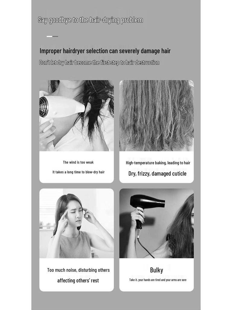 High-Speed Negative Ion Hair Dryer - Powerful, Constant Temperature, Hair-Protecting Household Dryer