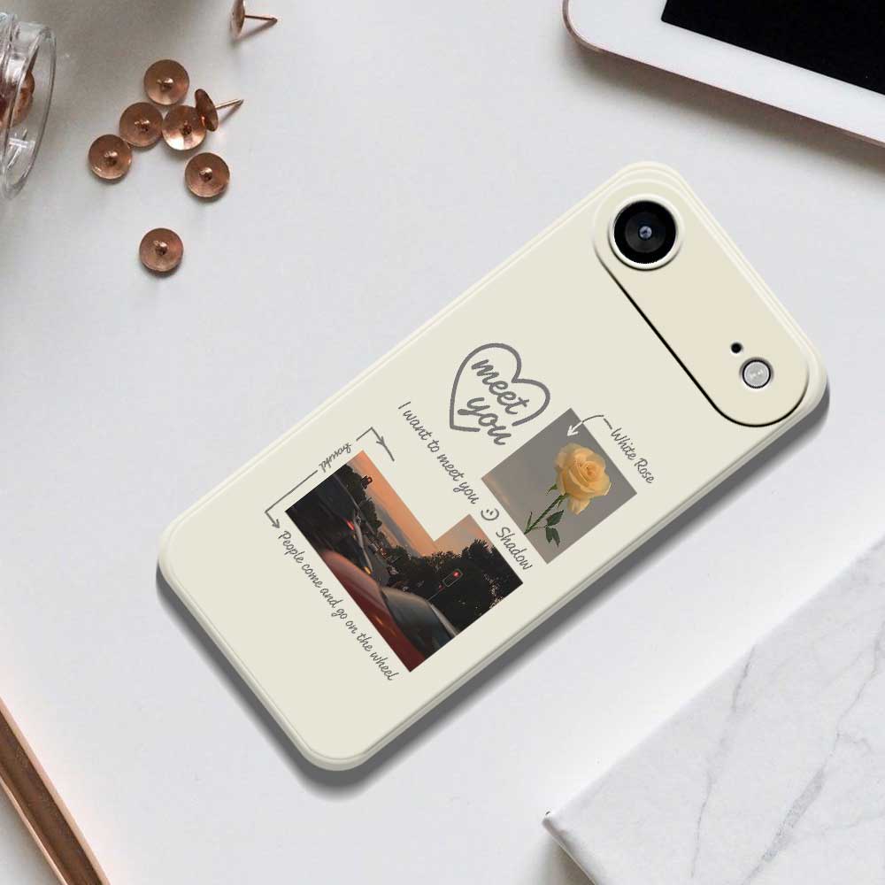 For iPhone 17 Air Case Meet You Photo Pattern Printing Straight Edge TPU Phone Back Cover