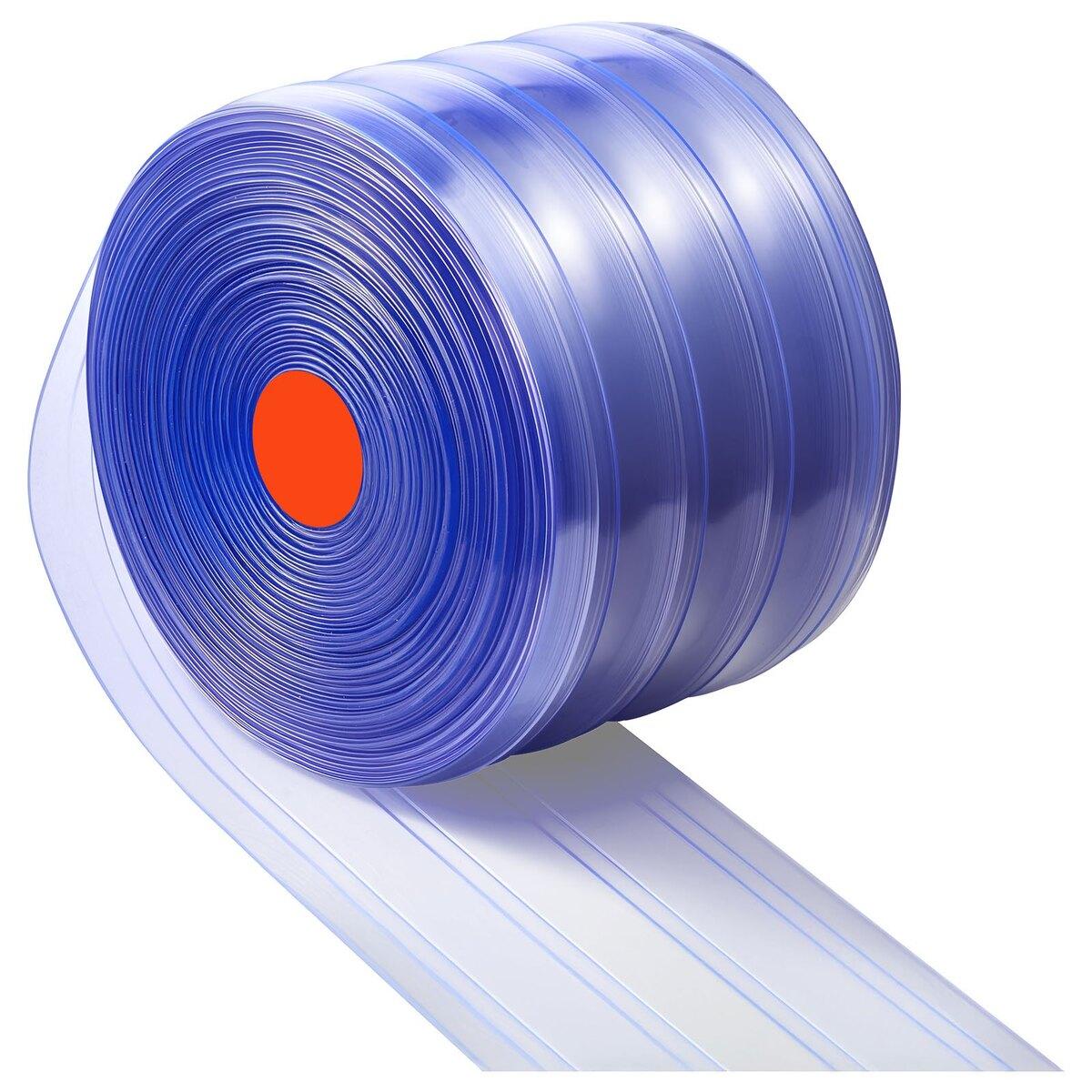 Rideau à lamelles PVC nervuré Rideau de porte Rouleau 150'x8 Réfrigérateur Congélateur Plastique
