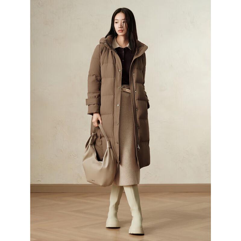 JZ ANNACODE Women's Commuter Hooded Long Duck Down Jacket