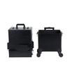 4 In 1 Professional Makeup Train Case Aluminum Rolling Cosmetic Case On Wheels Artist Makeup Organizer Storage with Trays