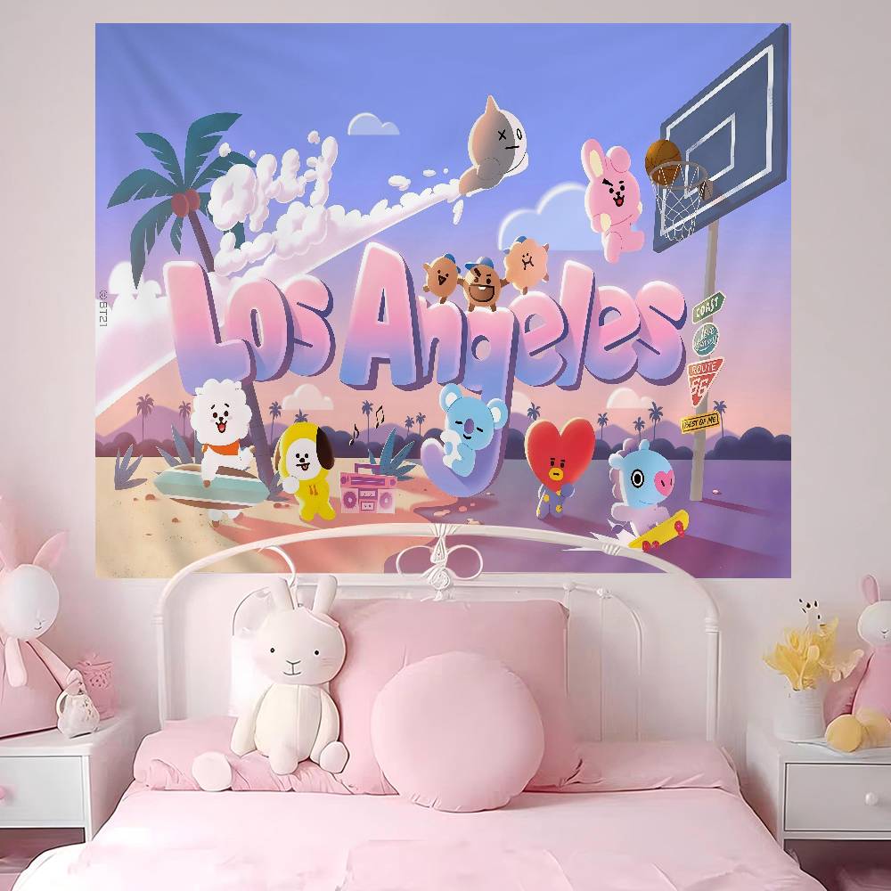 BBt21 Group cartoon anime Anime Tapestry Hippie Flower Wall Carpets Dorm Decor Wall Hanging Home Decor