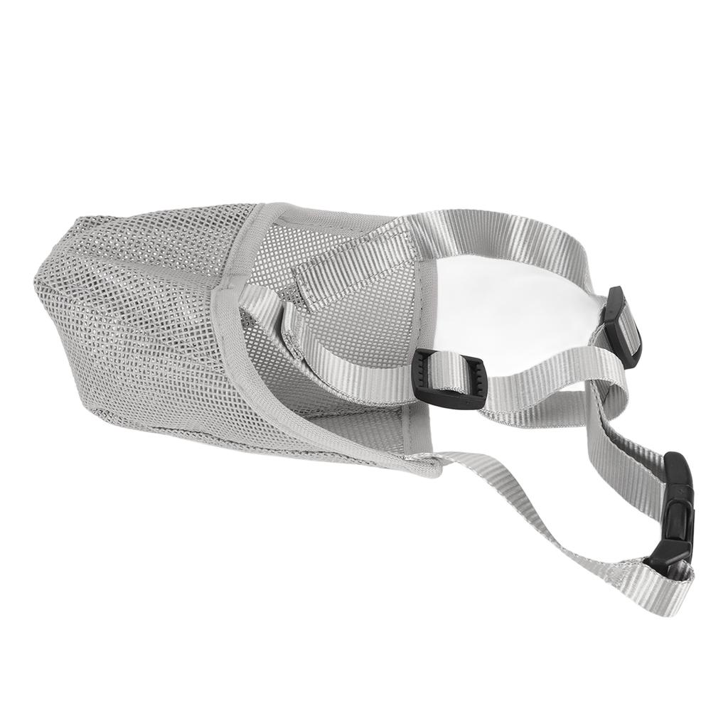 Dog Muzzle Breathable Adjustable Prevent Biting Chewing Pet Mesh Muzzle for Outdoor Training Gray L