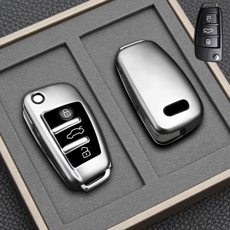 Fashion Car Key Case Cover For A4 B9 A5 A6 8S 8W Q5 Q7 4M S4 S5 S7 TT TTS TFSI RS Protector Shell Fob Accessories