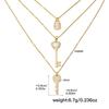 Korean Trendy Multi-layer Pendant Necklace with Letter, Cross, Lock, and Key Charms