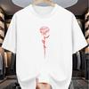 Herren Sommer Kurzarm Rundhals T-Shirt - Lässiges Sportswear Layering Basic Shirt, Geometrischer Rosenprint,
