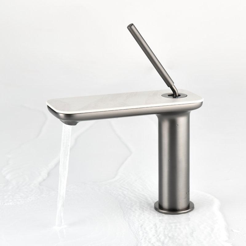 Basin Faucet Bathroom Hot Cold White Mixer Crane Deck Single Lever Black Tap Mixer Brass Waterfall Faucet