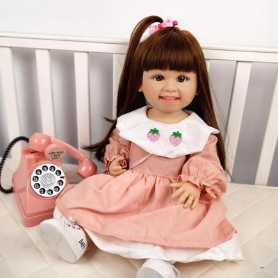 55 CM/22 Cal Realistyczne Uśmiechnięte Lalki Reborn Dziewczynka Pełny Silikonowy Winylowy Korpus Lalka Noworodka Zabawka Urodziny BOŻE NARODZENIE Wielkanocne Prezenty