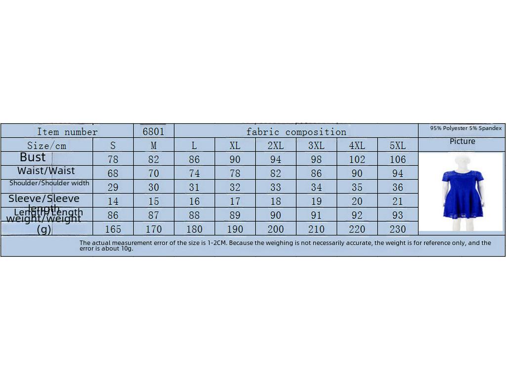 Europäisches und amerikanisches Sommer-Spitzenkleid für Damen – kurze Ärmel, Rundhalsausschnitt, modisches Design