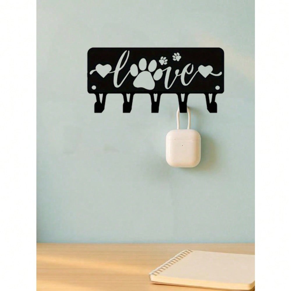 Puppy Key Holder Wall Hook & Metal Towel Rack, Scenery Holiday Decor