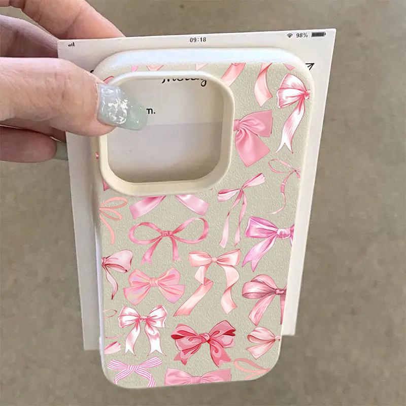 Rosa Schleifenmuster Handyhülle Für iPhone 17 11 12 13 14 15 16 17 Pro Max 14 15 Plus 17 Air 16E Stoßfest Weiche Hülle