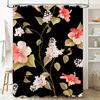 Floral Bath Curtain Decorative Shower Panel Waterproof Polyester Printed Home Decoration Customizable Size Options Available Pin