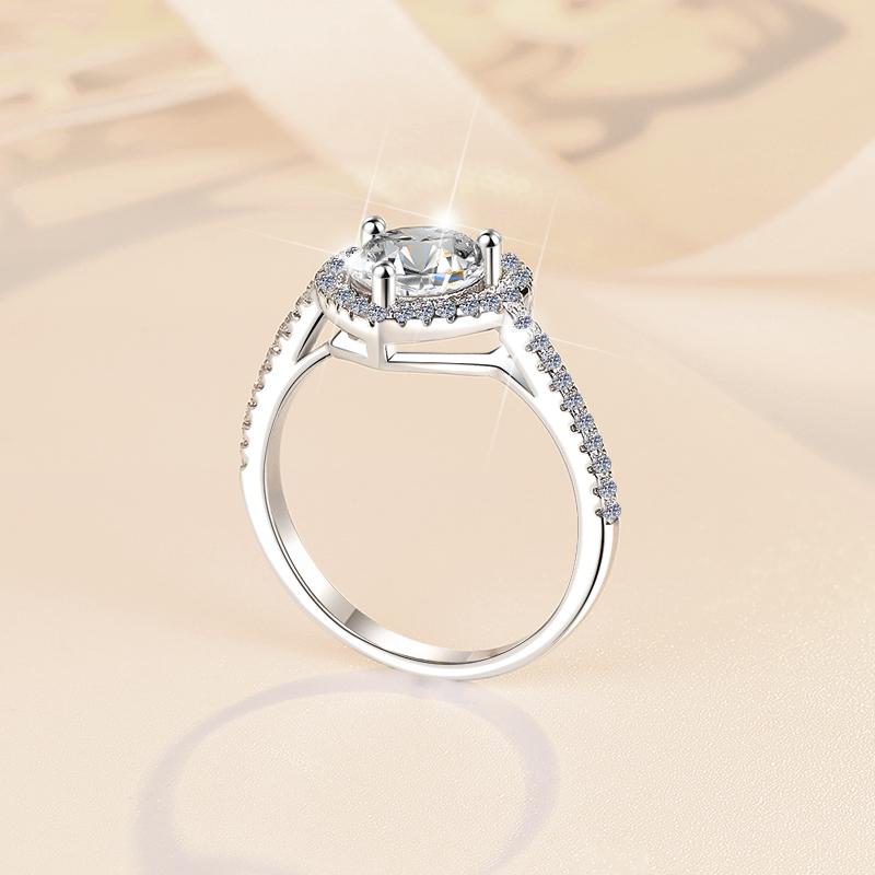Price Ring Heart Shape GRA Certificate S925 Sterling Silver 1Ct VVS1 Moissanite Engagement Ring for Women