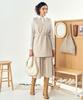 Pelimela Twill Two-Piece Long Dress Belt Set (Beige)