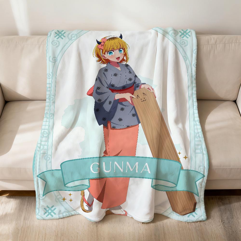 

Anime Cute Manga O-oshi No Ko Fanart Flannel Soft Warm Plush Blanket Sofa Living Room Pet Hogar Bedroom Gift Home Car Portable 75x90cm
