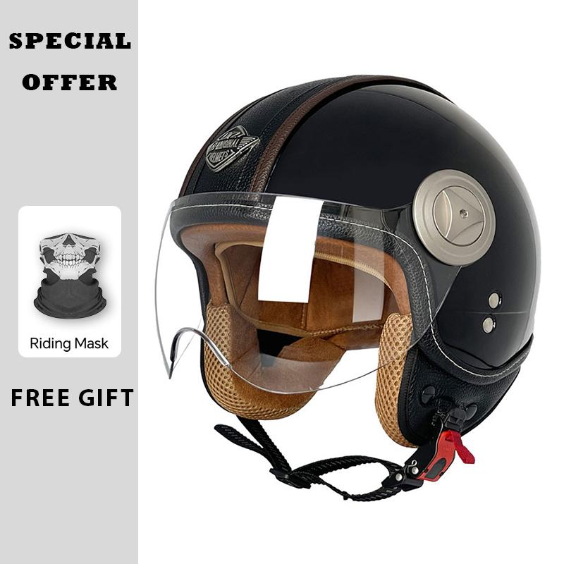 Crash Headpiece Motorbike Open Face Helmets 3/4 Open Face Motorcycle Helmets DOT Certification Cascos Para Moto Open Helm