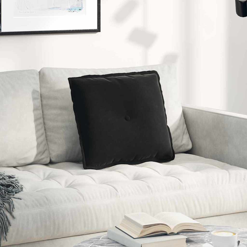 Back Cushion Black 50 X 45 Cm Cord Fabric