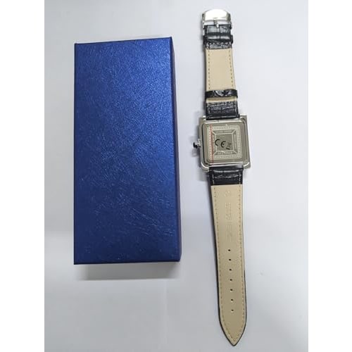 Lancardo Men's Waterproof Watch with Japanese Quartz Movement, Leather Strap, Analog Display, Square Face, Roman Dial, Simple Design, Black, Antique S