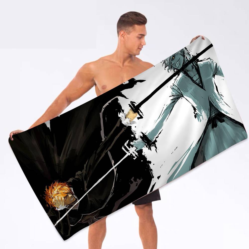 Bleach Anime Anime Beach Swimming Towel Soft Absorbent Washcloth Children's Gifts for Kids Travel Camping Gym