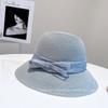 Summer Breathable Sombreros Sun Hats for Women Foldable Beach Hat Fisherman's Basin Caps Black Straw Hat Panama Cap