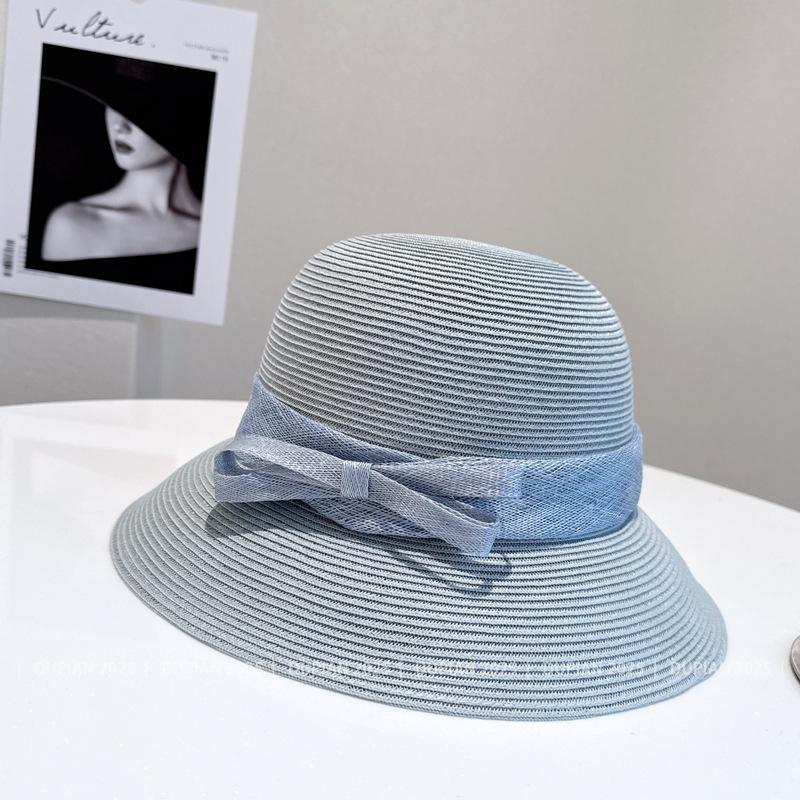 Summer Breathable Sombreros Sun Hats for Women Foldable Beach Hat Fisherman's Basin Caps Black Straw Hat Panama Cap