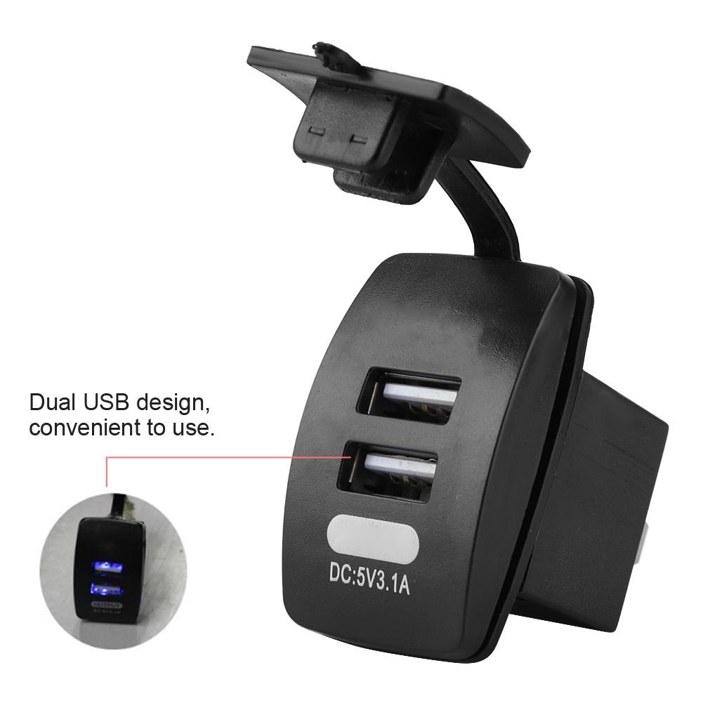 Waterproof Dual USB Charger Socket Power Outlet 3.1A for Car Boat Mobile