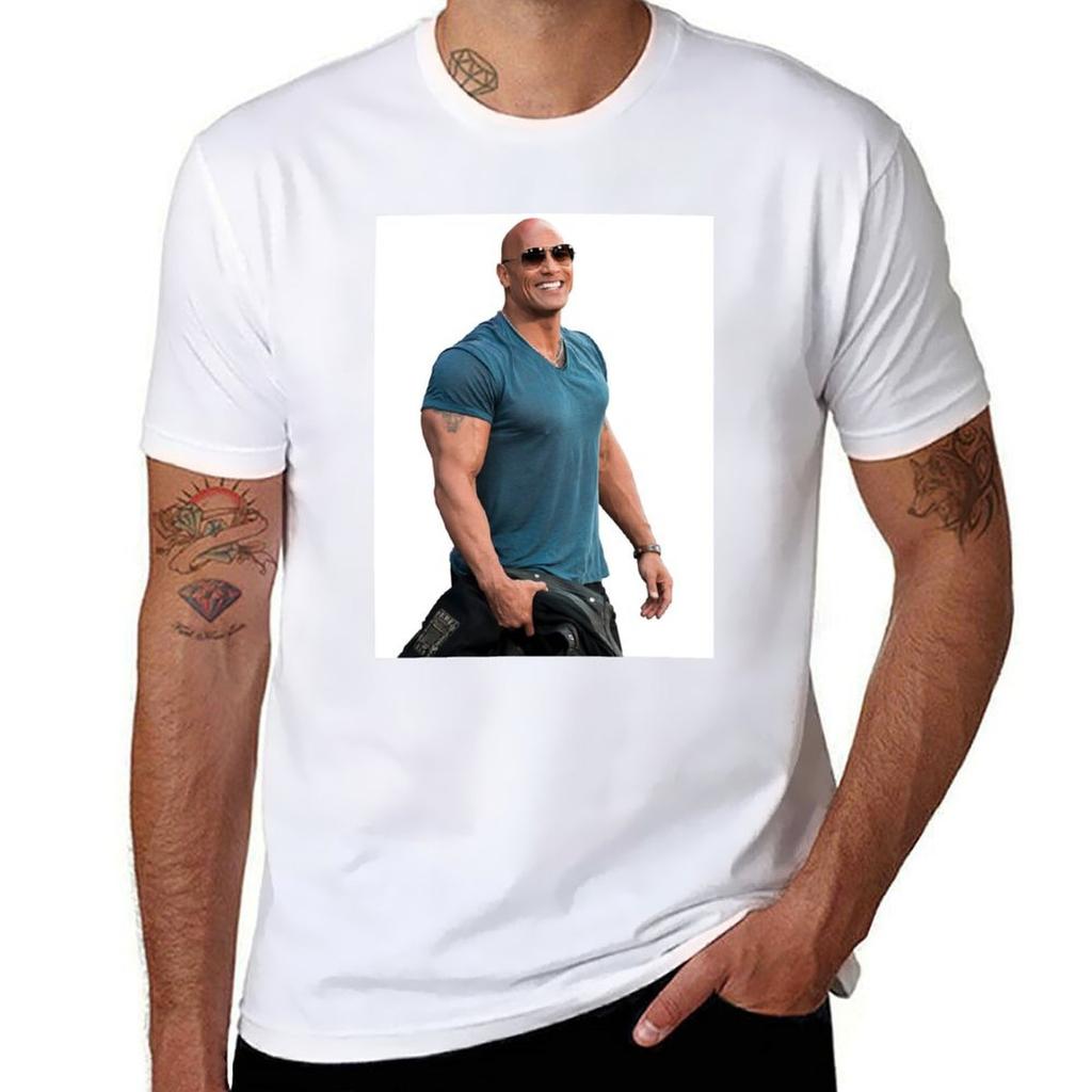 Dwayne Johnson T-Shirt Urlaub Lässig Kurzarm Oberteil
