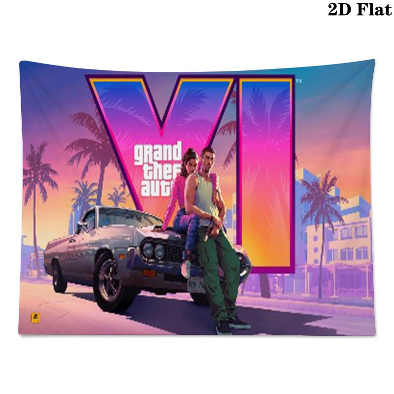 Gta Wall Tapestry Aesthetic Wall Hanging Printed Fabric Blanket Decorative Tapestries for Bedroom Living Room Home Decor
