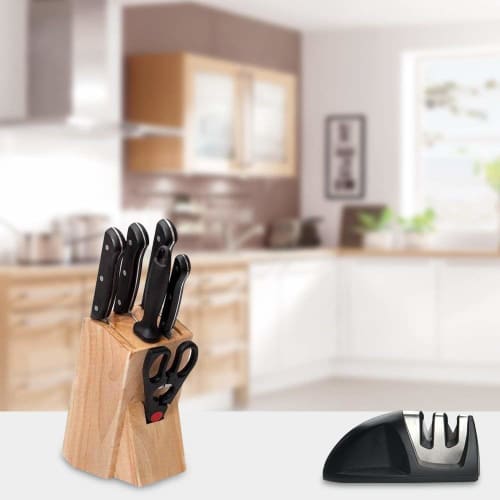 Knife Sharpener, Stainless Steel, Diamond Coated, 2-Stage Sharpener