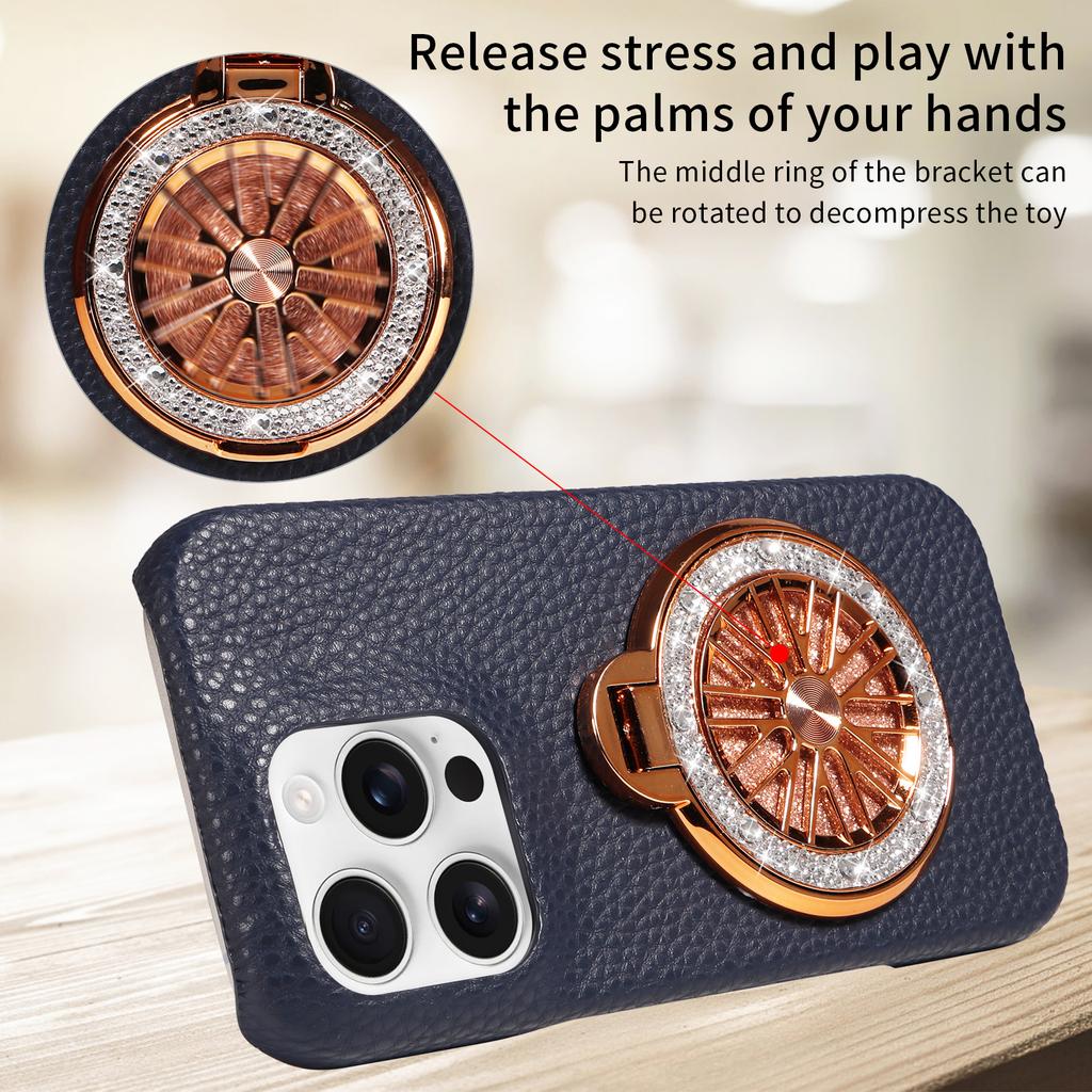 Anti-fall Faux Leather Phone Case with Pressure Relief Swivel Stand for Samsung GalaxyS20 S21 S22 S23 S24 A12 A13 A14 A25 Series