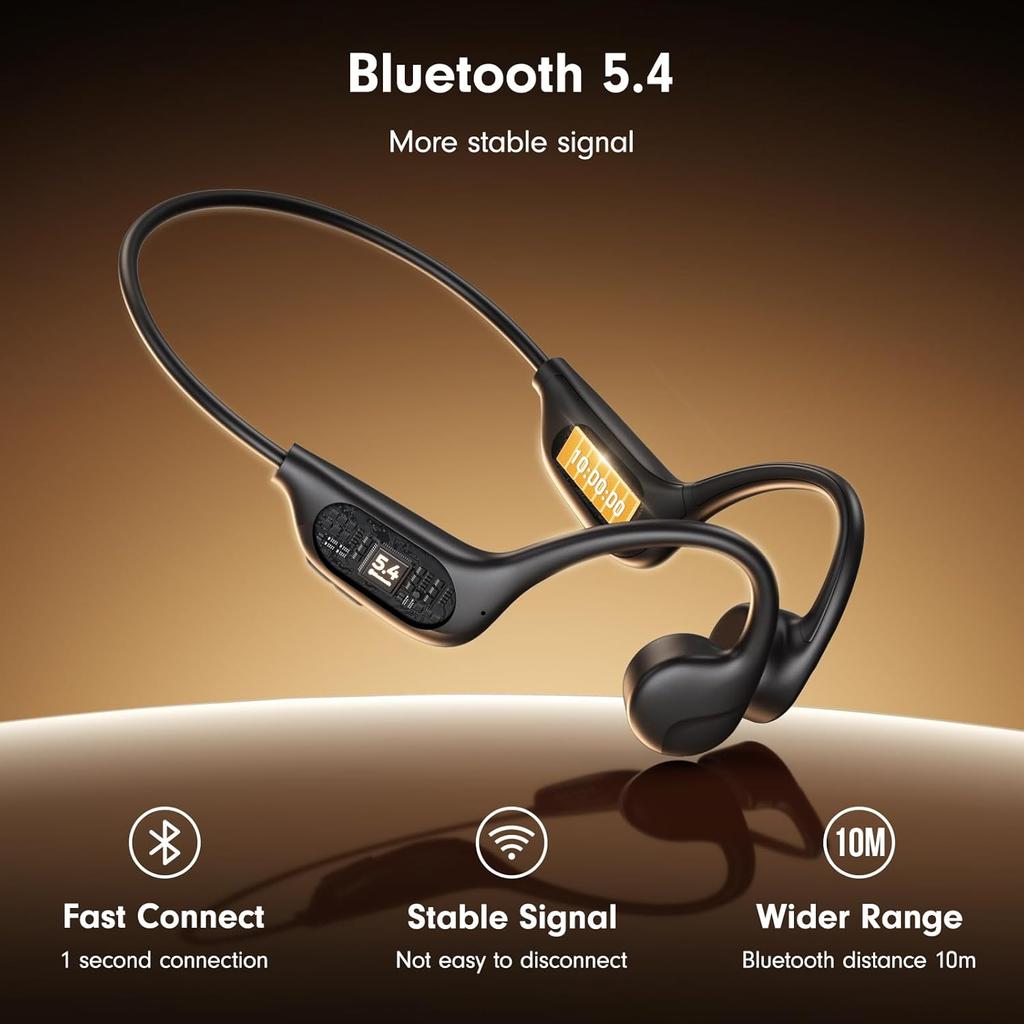 Bone Conduction Headphones,Open Ear Headphones Bluetooth 5.4 with Mic,10H Playtime,Bone Conduction Earbuds IPX5 Waterproof,Sports Headphonefor