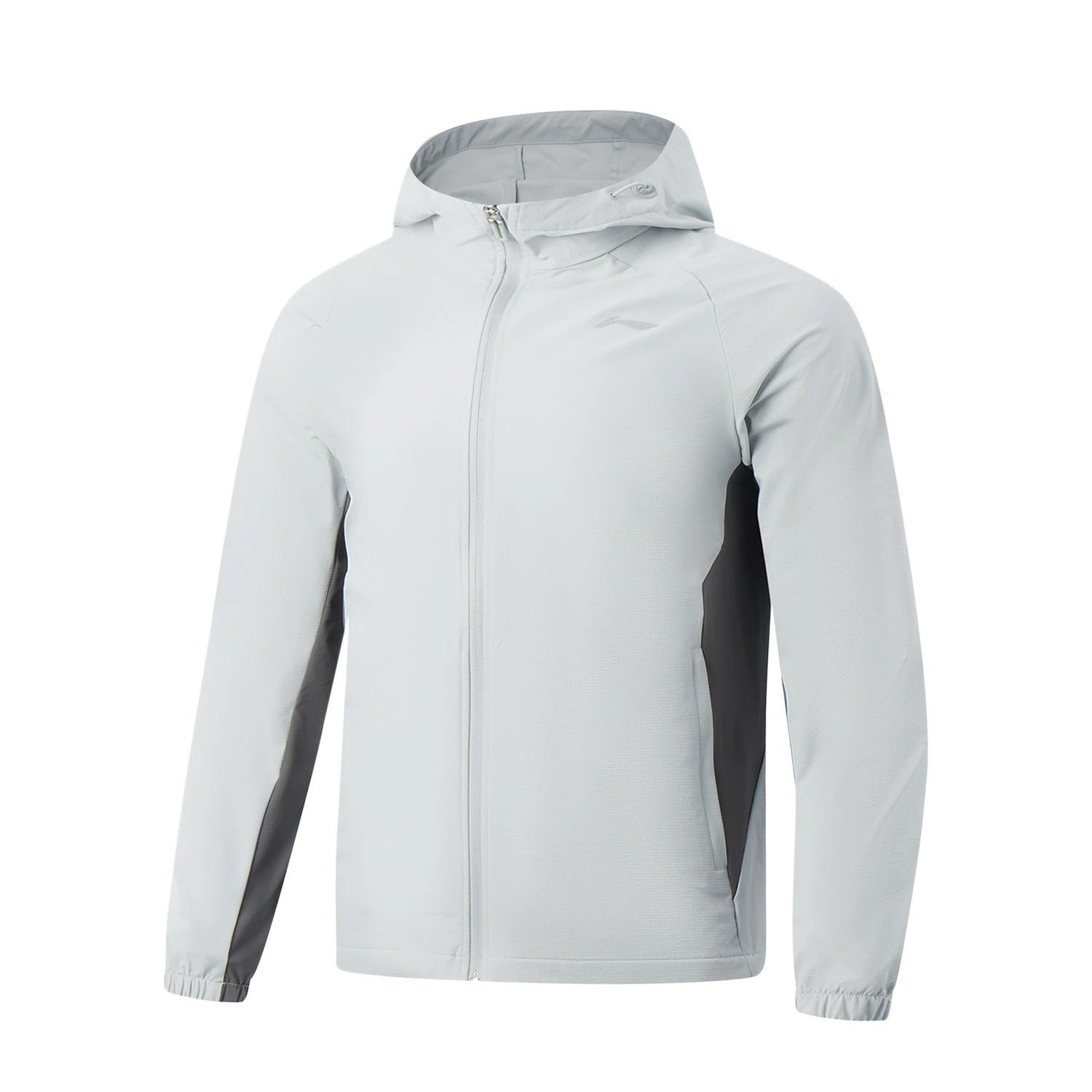 Li-Ning Серия Фитнес Толстовка на молнии Спортивная повседневная Ветровка Мужская верхняя одежда AFDVG49-3 XL