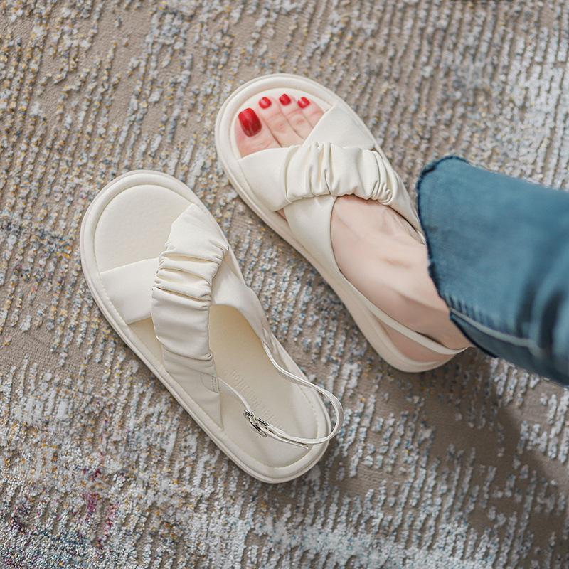 

Platform sandals women s summer wear 2025 new versatile fairy wind open-toed Roman shoes casual flat beach slippers 35