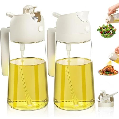 

Lyyxjsltd 2-Pack Olive Oil Sprayer, One-Hand Operation, Oil, Soy Sauce, and Vinegar Dispenser, Waterproof and Easy to Store, Self-Locking Glass Oil Sp