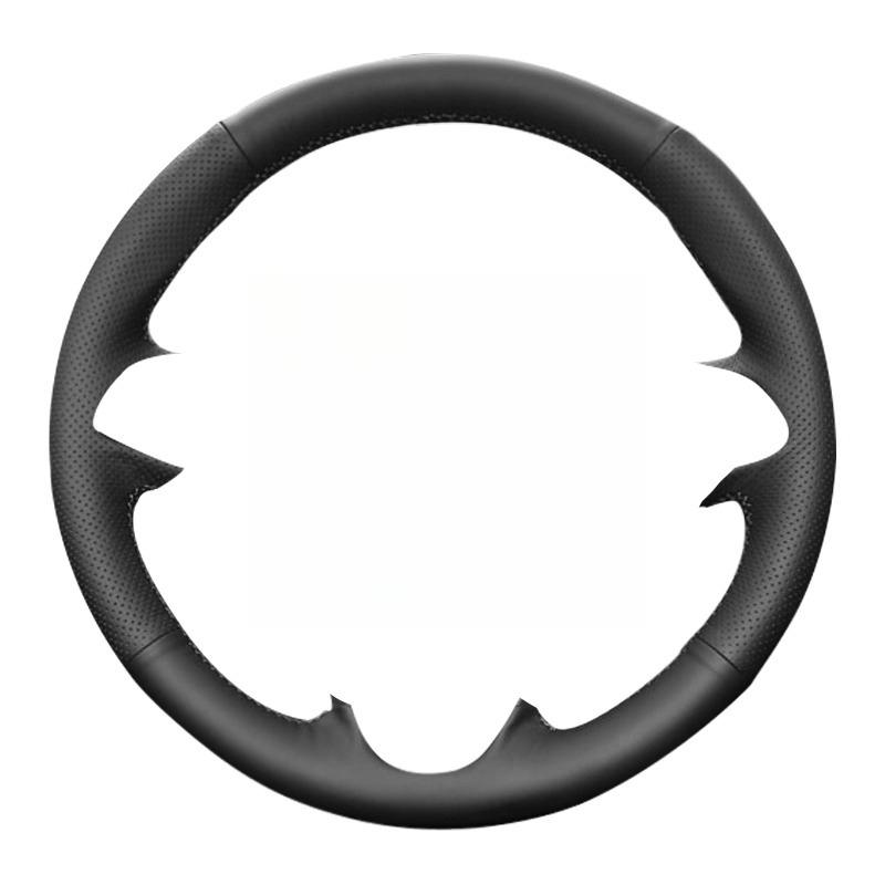 For Mitsubishi Outlander Lancer X 10 2007-2015 ASX 2010-2013 Hand-stitched black brown  Leather Car steering wheel Cover