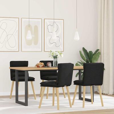 Dining Chairs, 4 Pcs., Black, Upholstered