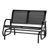 2-Person Outdoor Glider Bench Rocker Patio Swing Loveseat for Porch - Black